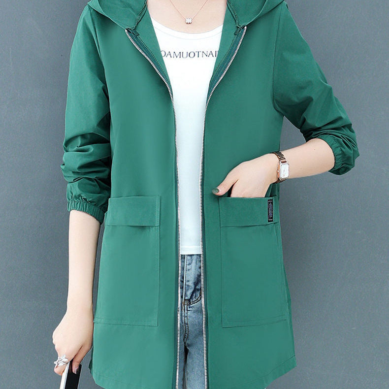 Women's Fashion Mid-Length Plus-Size Hooded Jacket
