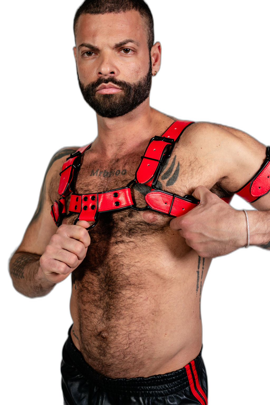 ruff GEAR Bold Leather Bulldog Harness Red