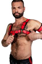 ruff GEAR Bold Leather Bulldog Harness Red