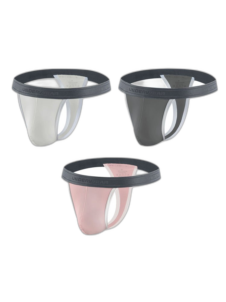 3 Pack Men's Contoured Pouch Ice Silk Thong