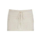 Niche, Pure And Gentle Style Cropped Low-rise Lace-up Skirt