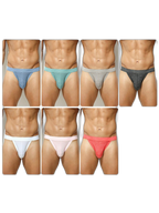 3 Pack Men's Breathable Mesh Odor-Resistant Solid Color Sexy Briefs