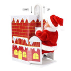 Electric Climbing Chimney Santa Claus Christmas Decoration Figurine Ornament Family New Year Party Santa Claus New Year Gift