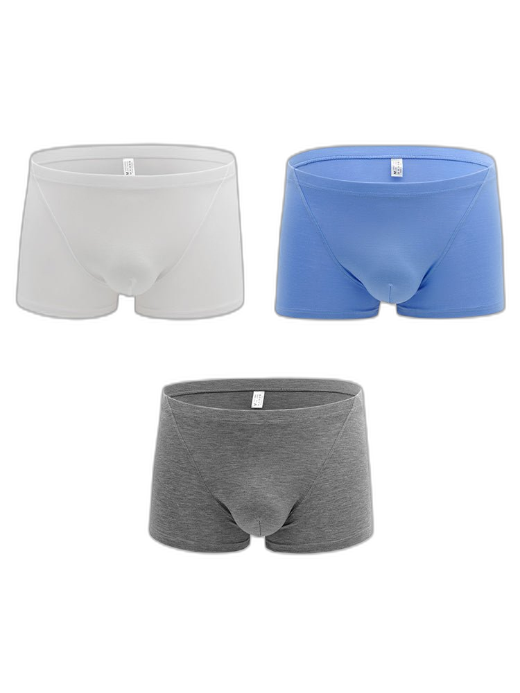 3-pack Men's Bamboo Fiber U-pouch Boxer Briefs