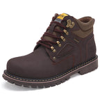 First Layer Cowhide High-Top Short Boots Plus Cotton Tooling Boots Casual Men's Shoes