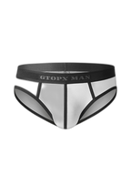 Men’s Spliced Lines U Convex Pouch Cotton Briefs