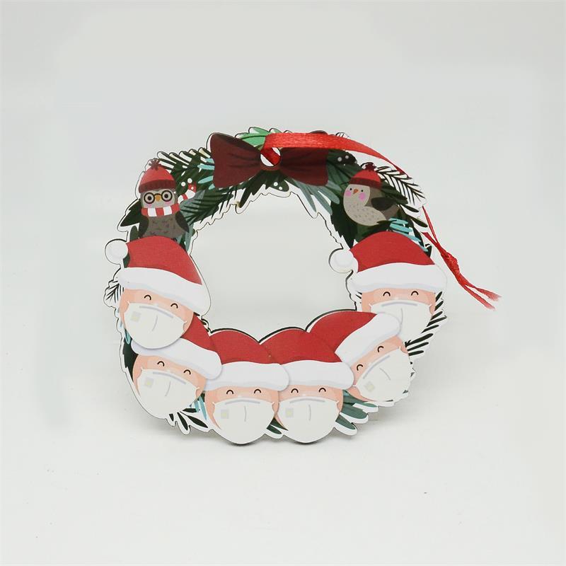 Christmas tree wooden snowman hanging piece