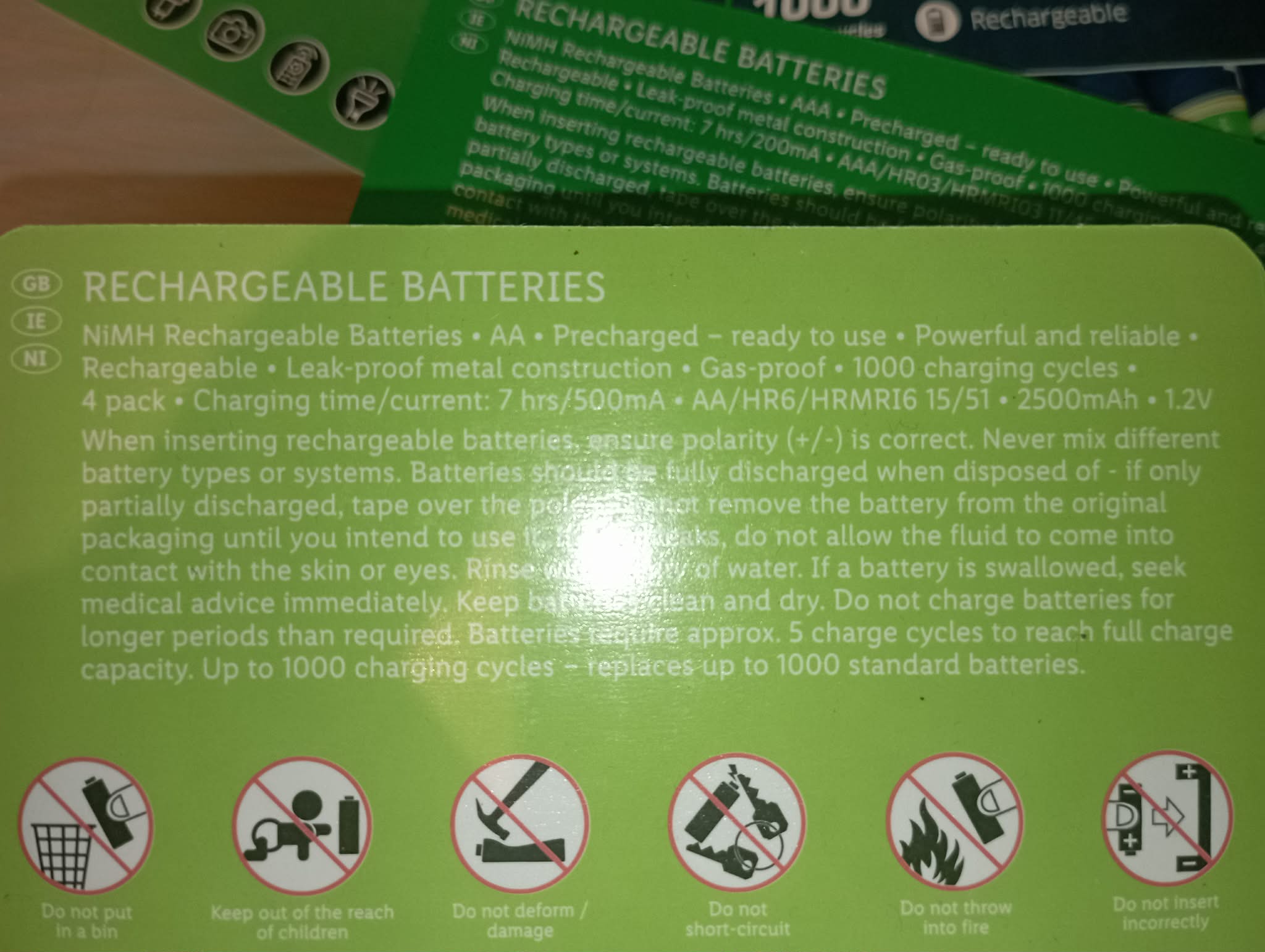 TRONIC AAA BATTERIES RECHARGEABLE 1000Mah (4 PACKS - 16 BATTERIES)