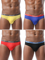 4 Pack Men’s Stylish 3D U Convex Pouch Briefs