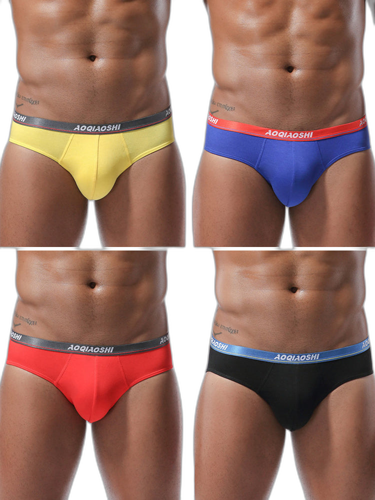 4 Pack Men’s Stylish 3D U Convex Pouch Briefs