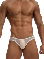 2 Pack Men's Thin Ice Silk Face Mask Fabric U-Convex Sexy Semi-Transparent Bikini