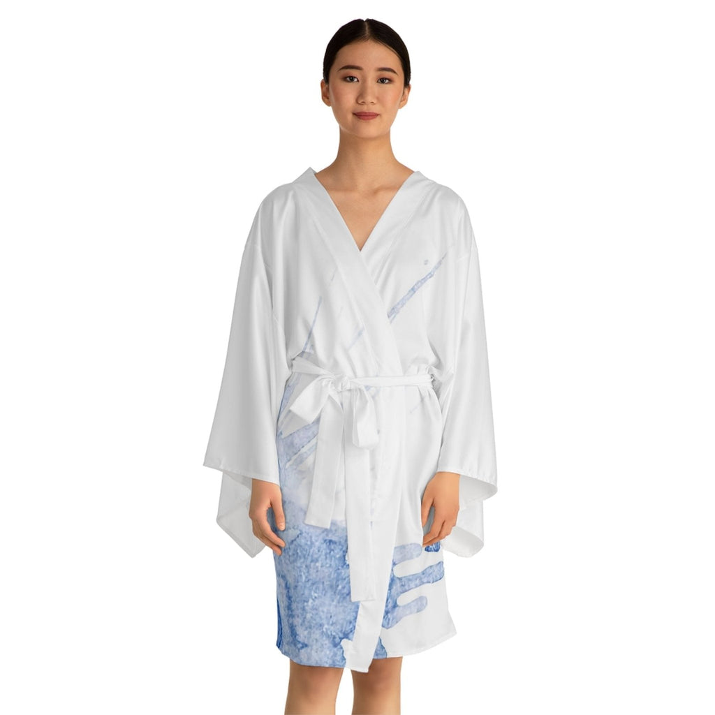 Watercolour Blue Splash - Womens Kimono Robe