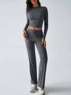 Sports Yoga Style Long-sleeved Straight Pants Casual Suit