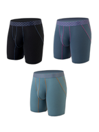 3 Pack Men's Anti-chafing Waffle Boxer Briefs