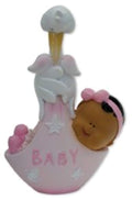 CHARACTER BLACK BABY IN STORK CARRIER - PINK FROM CLUB GREEN