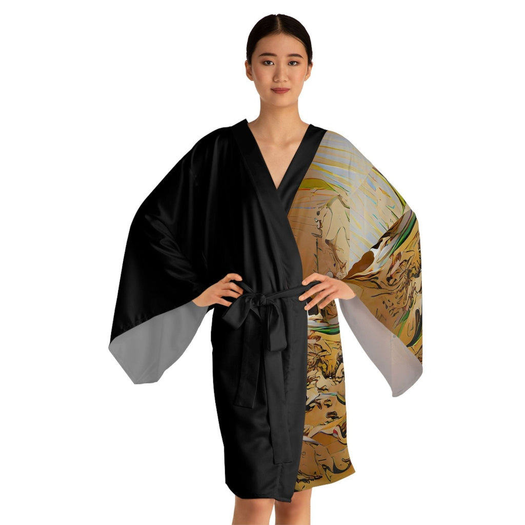 Half Black Half Gāolàng - Womens Kimono Robe