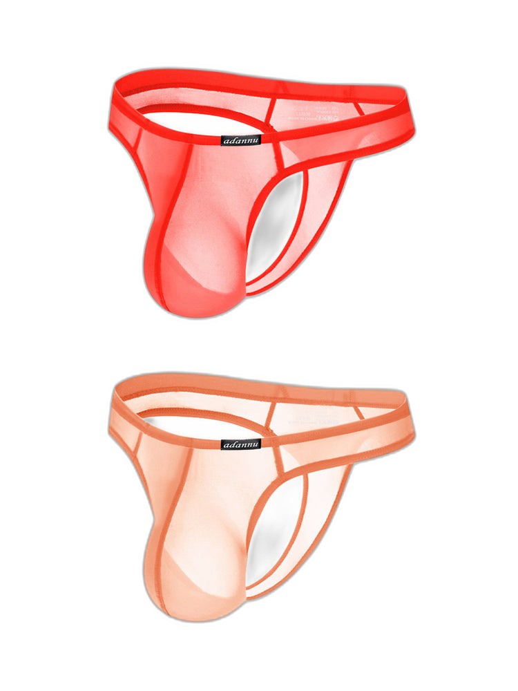 2 Pack Men's Sexy Semi-Transparent Thong
