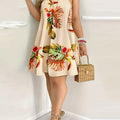 Knee  Length Sexy Print Halter Dress for Women