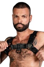 ruff GEAR RAW Leather Bulldog Harness Black
