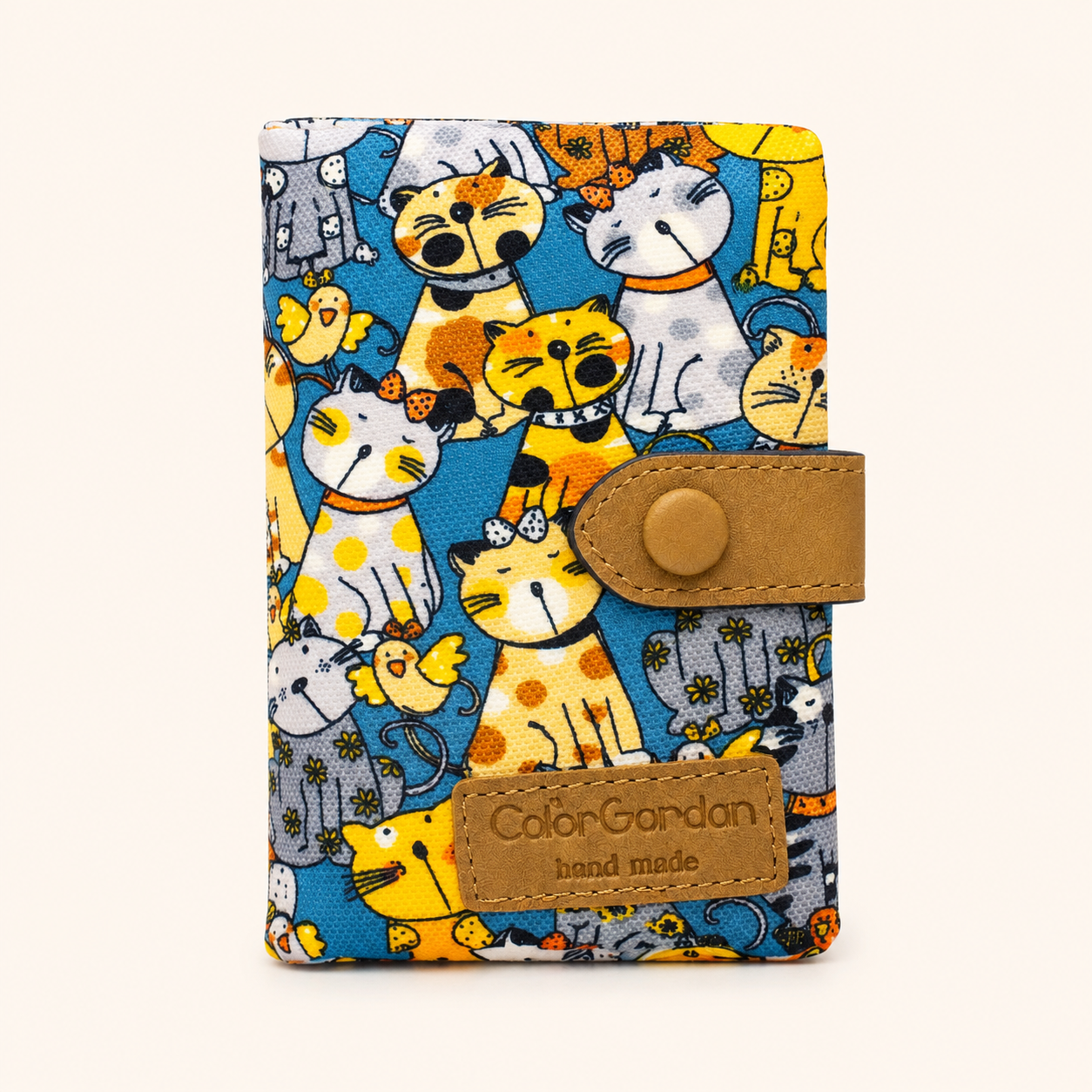 Cute Cat Print Women’s Short Wallet – PU Leather Coin Purse & ID Card Holder
