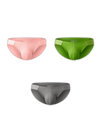 2 Pack Men's Solid Color Low Rise Sweat-Absorbent Large U-Shaped Small Pocket Briefs