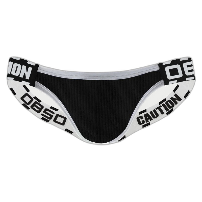 Low-Waist Caution Backless Thong