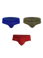 3 Pack Men's Cotton Solid U-Shaped Pouch Briefs