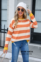 Women's Flower Long Sleeve Round Neck Sweater
