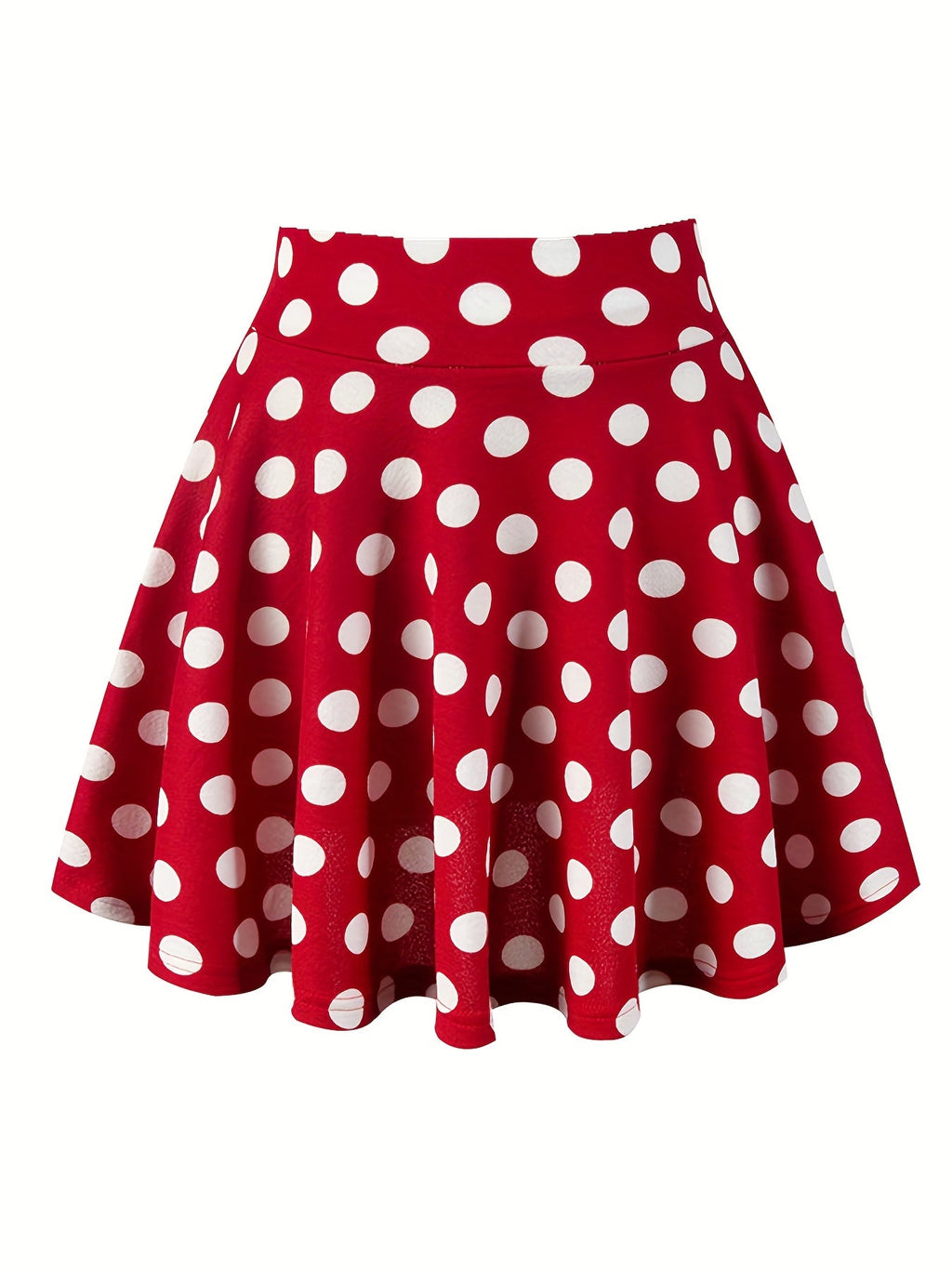 Kpop Polka Dot Print Skater Skirts, Casual Ruffle A Line Versatile Mini Skirts, Women's Clothing