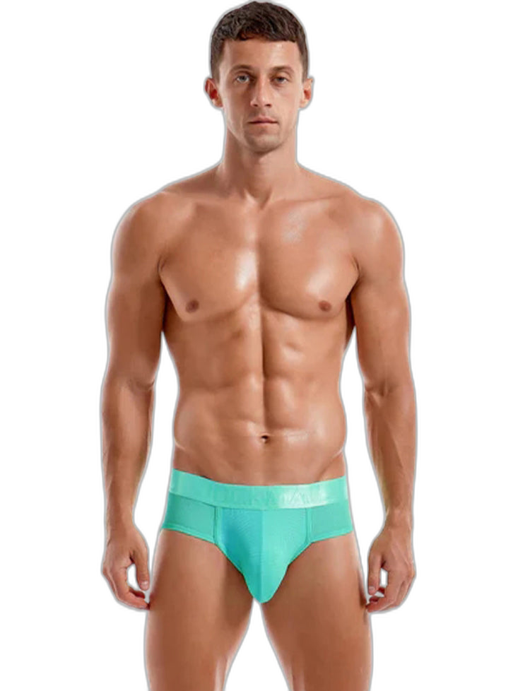 Men's Solid Color Mesh Breathable Sports Fitness Briefs