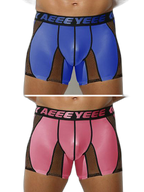 2 Pack Men's Workout Anti-Chafing Quick-Dry & Breathable Mesh Stretch Boxer Briefs