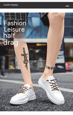 Men's Summer Wear Breathable Deodorant Slip-on Lofter Half Slippers Casual Sports Heel-free Fashion Shoes