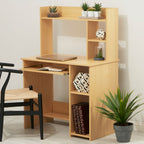 Natural Office Desk with Shelves | Bradbury