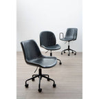 Grey Leather Effect Home Office Chair | Branson