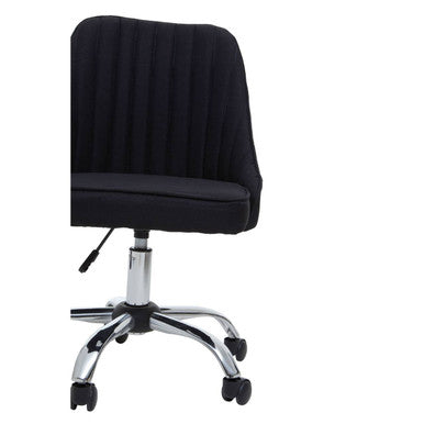 Alexi Black Fabric Swivel Office Chair with Adjustable Height