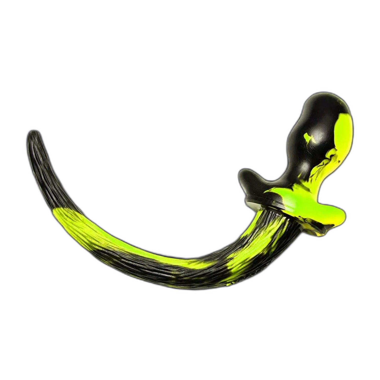 BULLDOG Puppy Tail Butt Plug | Yellow & Black Swirl