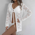 Women's Cardigan Hollow Out Long Sleeve Sun Protective Blouse