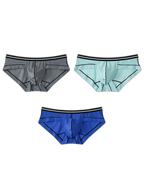 3 Pack Men's Semi-Transparent Comfortable Soft Skin-Friendly Minimalist Briefs