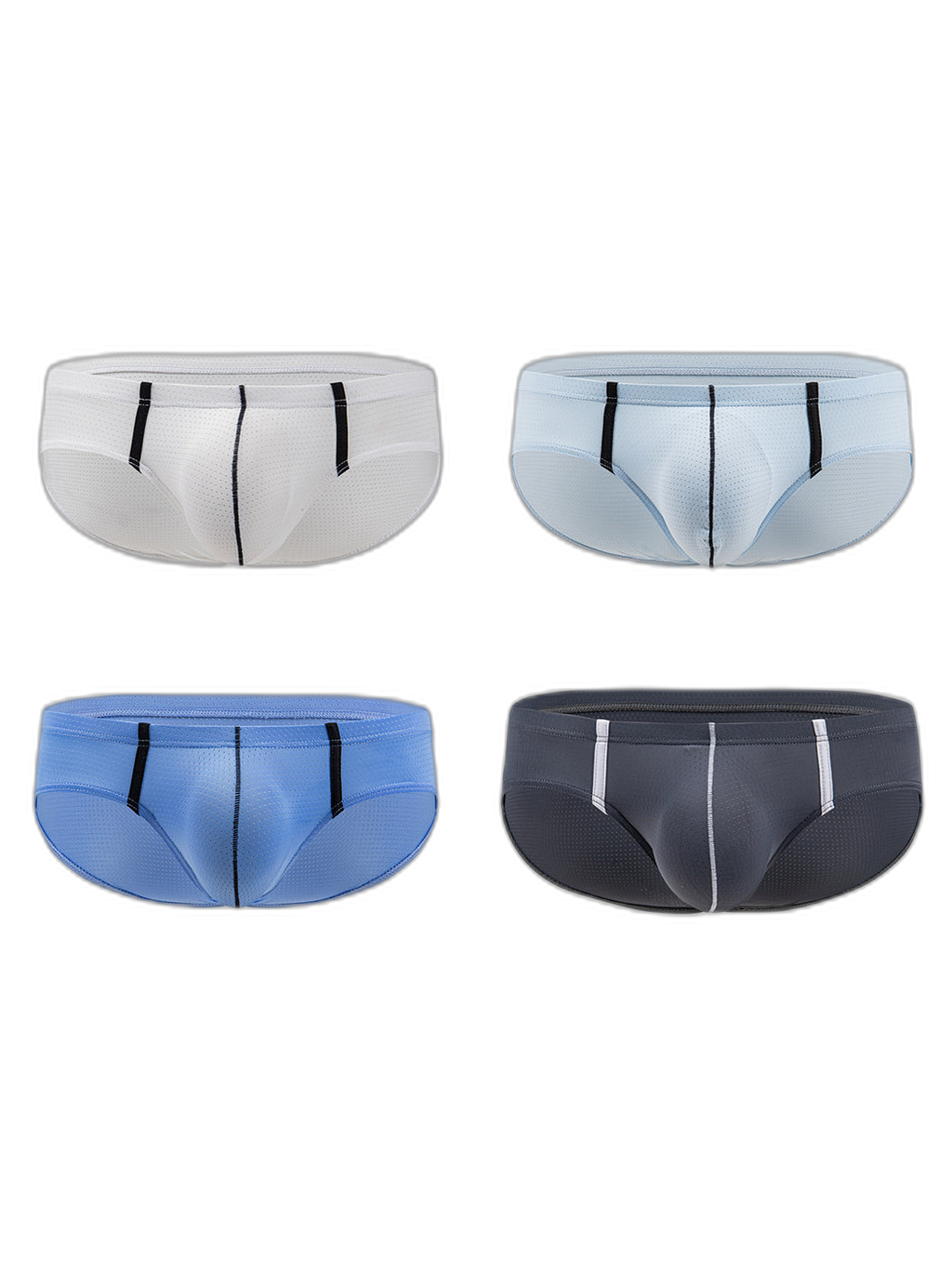 4 Pack Men’s Low-rise Breathable Mesh Briefs