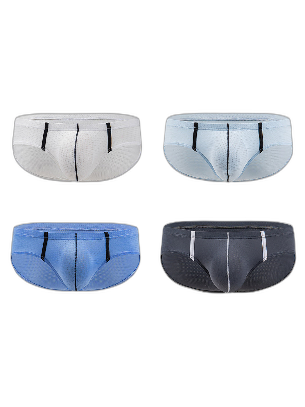4 Pack Men’s Low-rise Breathable Mesh Briefs