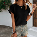 Women's Knitwear Casual Top Round Neck T-shirt