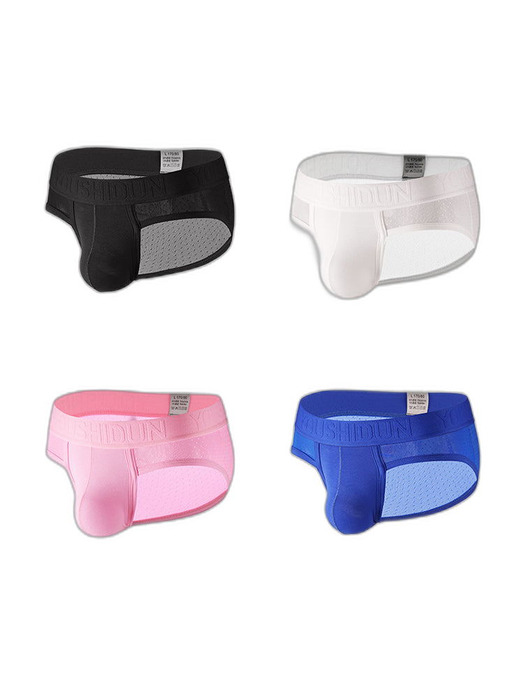 2 Pack Men's Low Rise Mesh Large Pouch U-convex Breathable Comfortable Briefs