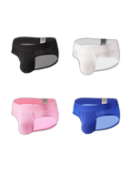 2 Pack Men's Low Rise Mesh Large Pouch U-convex Breathable Comfortable Briefs