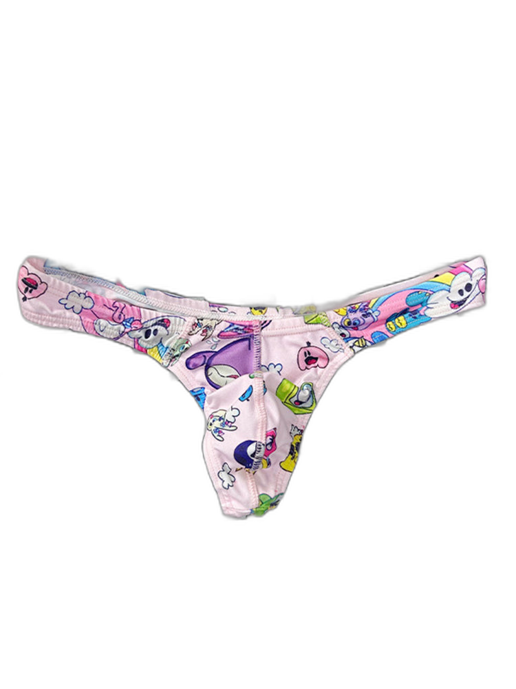 2 Pack Men's Low-Rise Sexy Print Thong