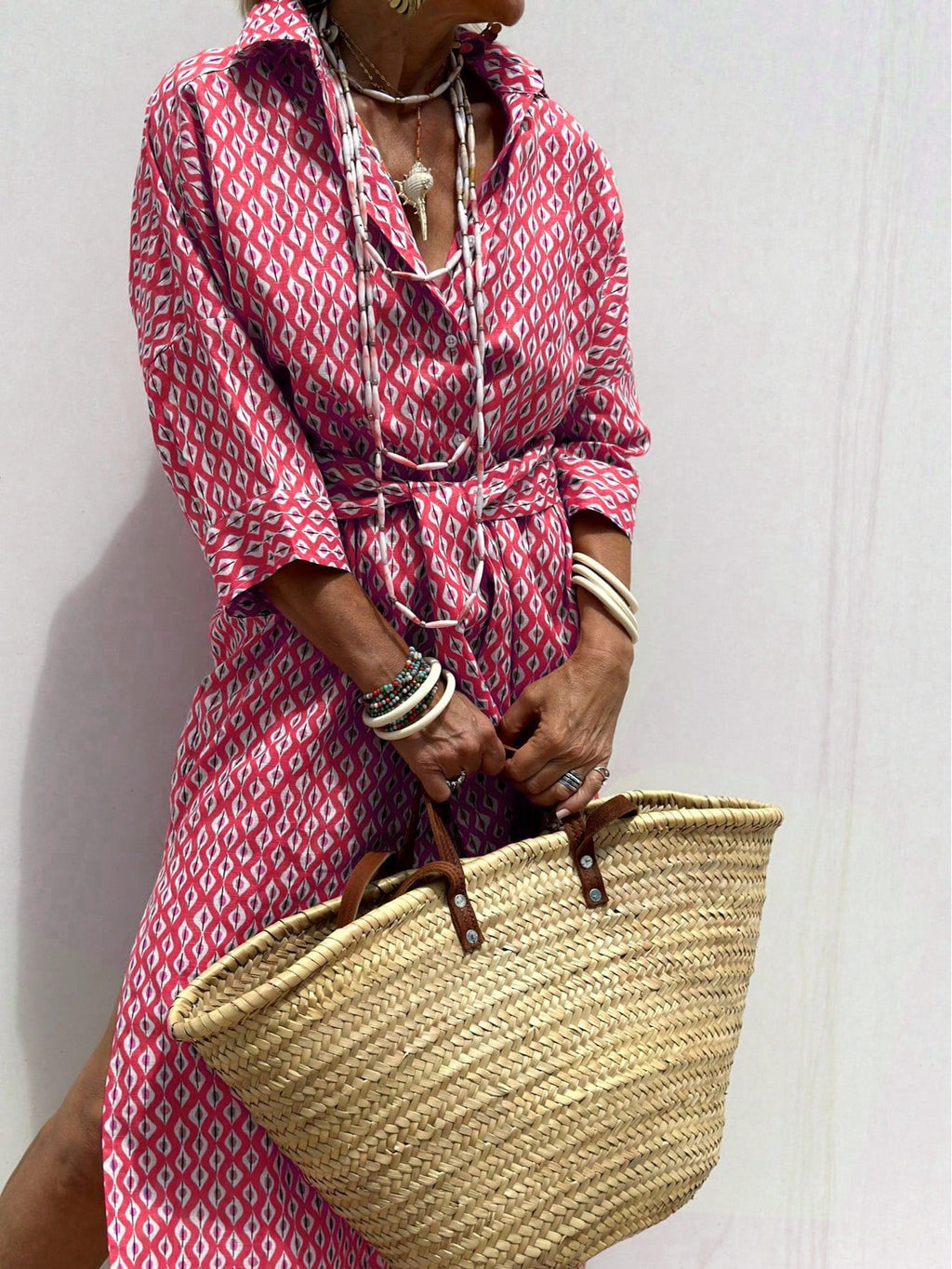 Striped Shirt Dress With Belt Fashion Half-sleeved Lapel Button Cardigan Dresses Women's Clothing