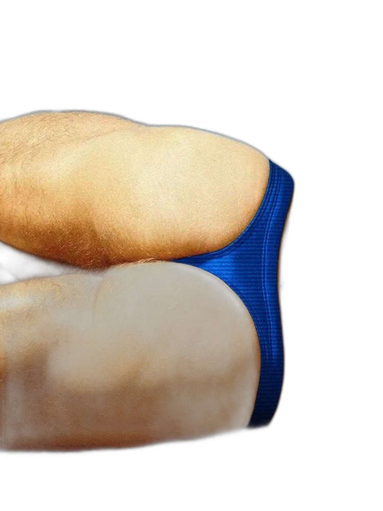 2-pack Men's Ribbed Low-rise Solid Color Thong