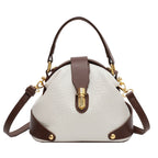 Women's Autumn And Winter Korean Retro Handbag Shoulder Lychee Pattern Small Round Bag