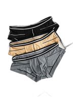 3 Pack Men's Semi-Transparent Comfortable Soft Skin-Friendly Minimalist Briefs