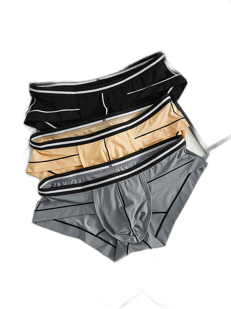 3 Pack Men's Semi-Transparent Comfortable Soft Skin-Friendly Minimalist Briefs