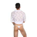 Masculine Lace Thong + Bathrobe Set
